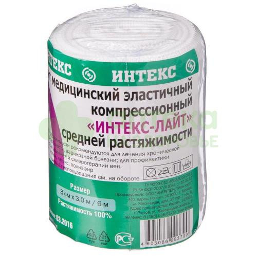 Бинт эластичный клинса интекс-лайт СР 3мх8см  (застежка)