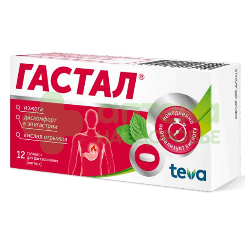 Гастал таб. д/рассас мятные №12