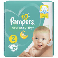 Подгузники Памперс нью беби драй (2) мини №27  (4-8кг)