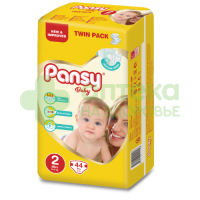 Подгузники pansy baby twin mini (2) 3-6кг N44 511456