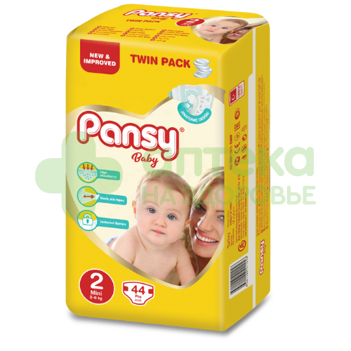 Подгузники pansy baby twin mini (2) 3-6кг N44 511456