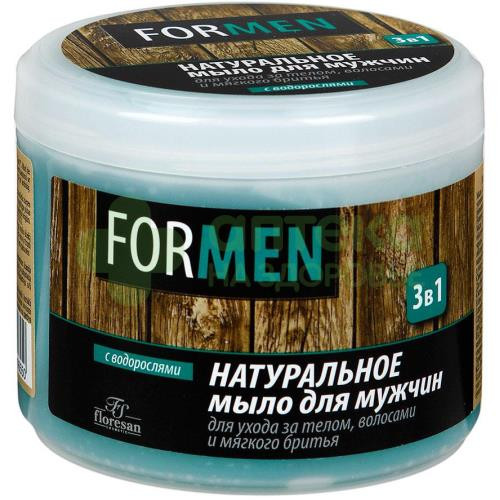 Флоресан д/мужчин мыло натуральное 3в1 д/ухода за телом и волосами и мягкого бритья 450мл  (40)