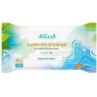 Салфетки влажные антибактериальные Икена/ikena морской бриз №15
