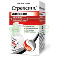 Стрепсилс интенсив спрей местн. мед-лимон 15мл