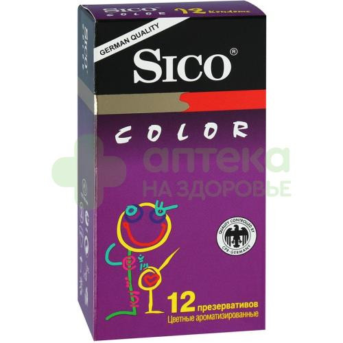 Презервативы Сико/Sico колор цветные аромат №12