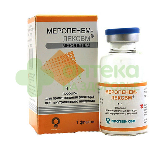 Меропенем-лексвм пор. д/р-ра в/в 1г №1