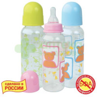 МД Курносики бутылочка 250мл соска силикон с крышкой 0+мес  (11004/1106)