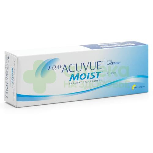 Линзы контактные 1 day acuvue moist pk 30 (d-14,2) bc 8,5 -1,75 №30