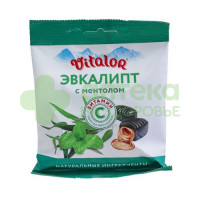 Виталор леденцы на основе трав вит С-эвкалипт-ментол 60г