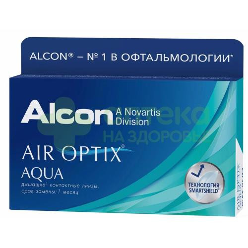 Линзы контактные air optix aqua 3pk (d-14,2) bc 8,6 -1,75