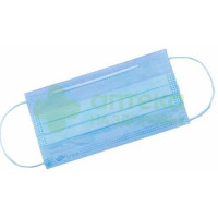 Маска медицинская однораз 3-х сл на резинках голубая