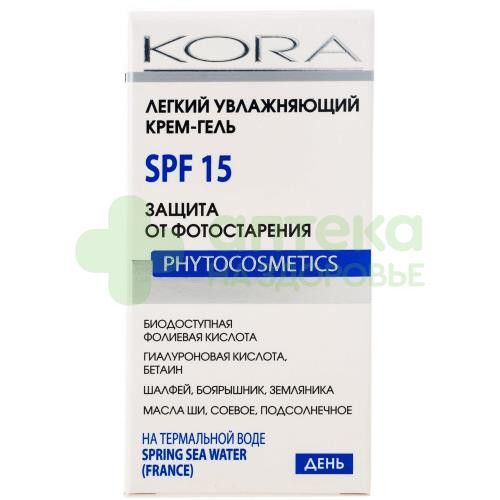 Кора/Kora крем-гель легкий защита от фотостарения spf15 50мл  (44850)