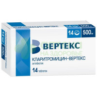 Кларитромицин-Вертекс таб. п.п.о. 500мг №14