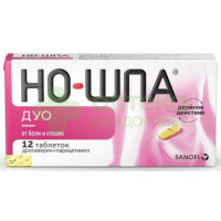 Но-шпа дуо таб. 40мг+500мг №12