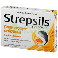Стрепсилс таб. д/рассас медово-лимонные №24