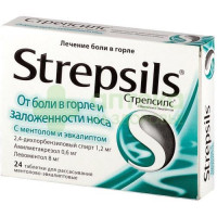 Стрепсилс таб. д/рассас ментолово-эвкалиптовые №24