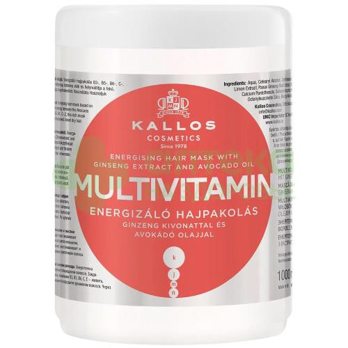 Kallos kjmn маска д/волос энергетическая мультивитаминная женьшень-масло авокадо 1л