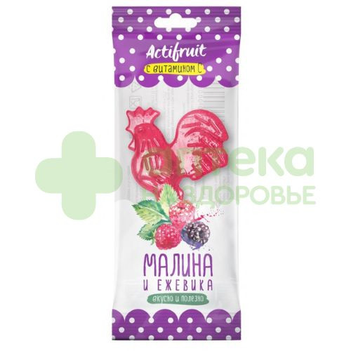 Актифрут карамель леденцовая петушок цинк вит С малина-ежевика 17г Актифрут карамель леденцовая петушок цинк вит С малина-ежевика 17г