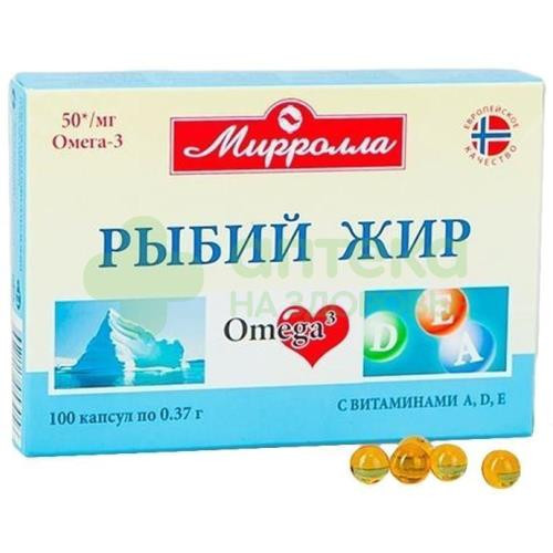 Рыбий жир вит АЕД капс. 0,37г №100