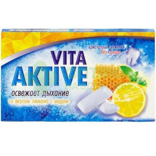Вита актив жев резинка б/сахара лимон-мед №12