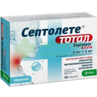 Септолете тотал таб. д/рассас эвкалипт 3мг+1мг №16